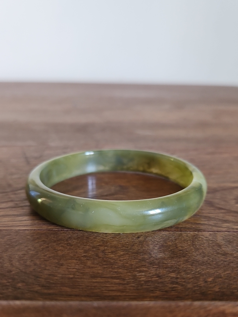 Green Jade Tone Bangle Bracelet